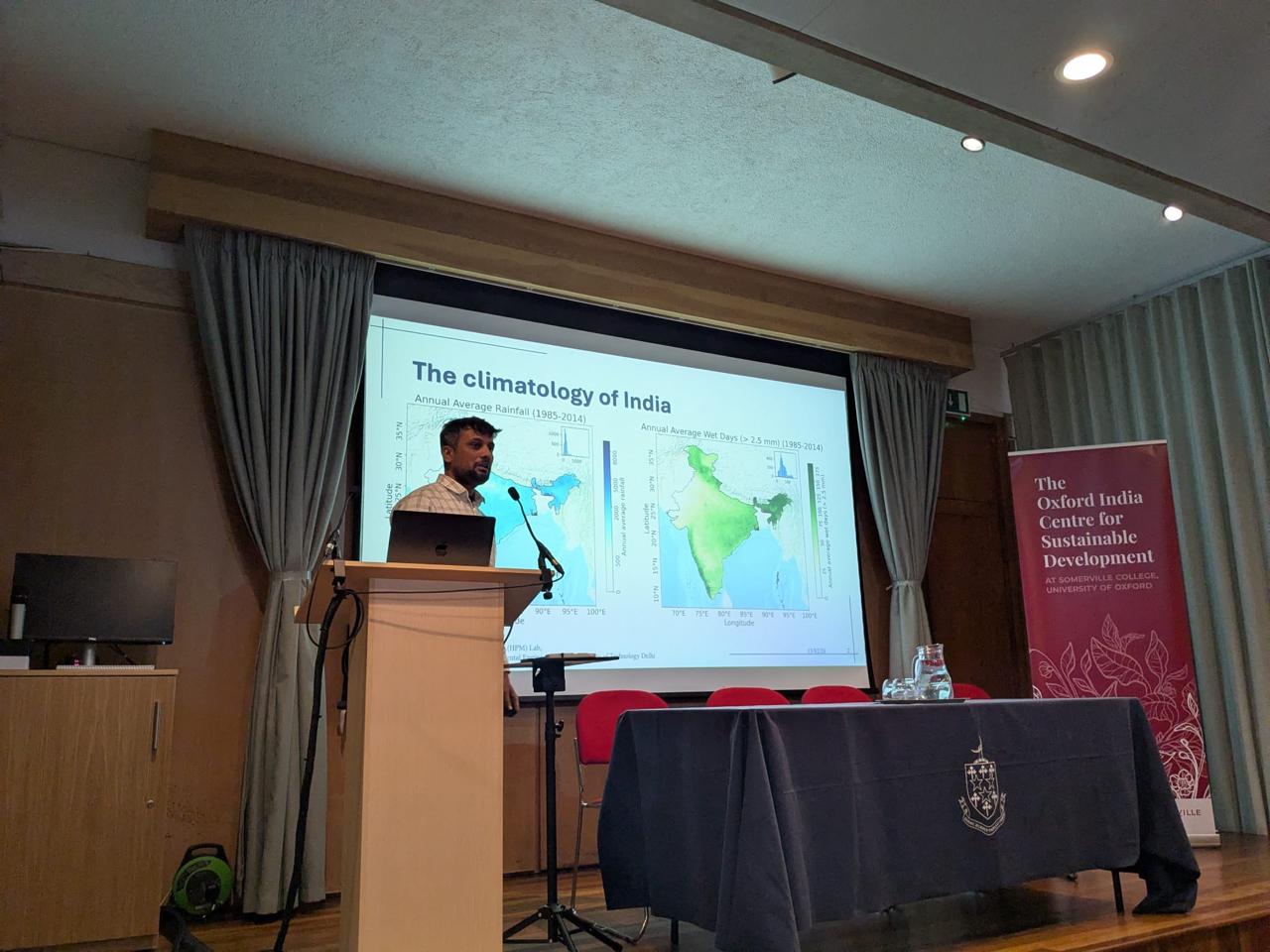 Rohith A N delivering a talk at Somerville College, University of Oxford