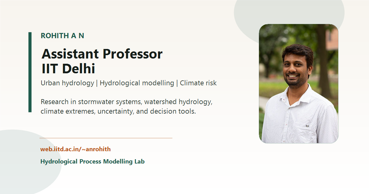 Rohith N R Rohith A N | Assistant Professor, IIT Delhi